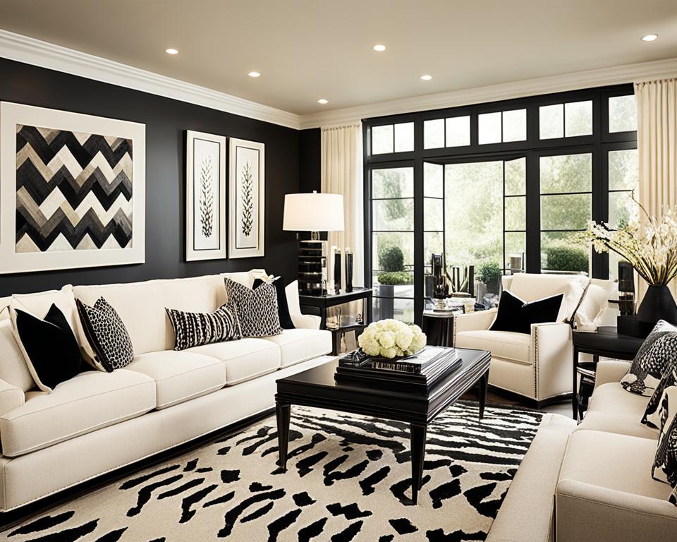 accessories for black and cream living room