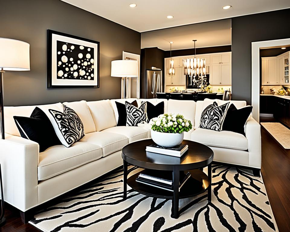 cozy black and cream living room