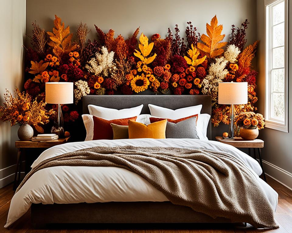 dried flowers autumn bedroom