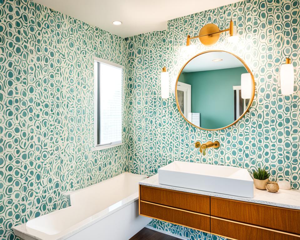 mid century modern bathroom design