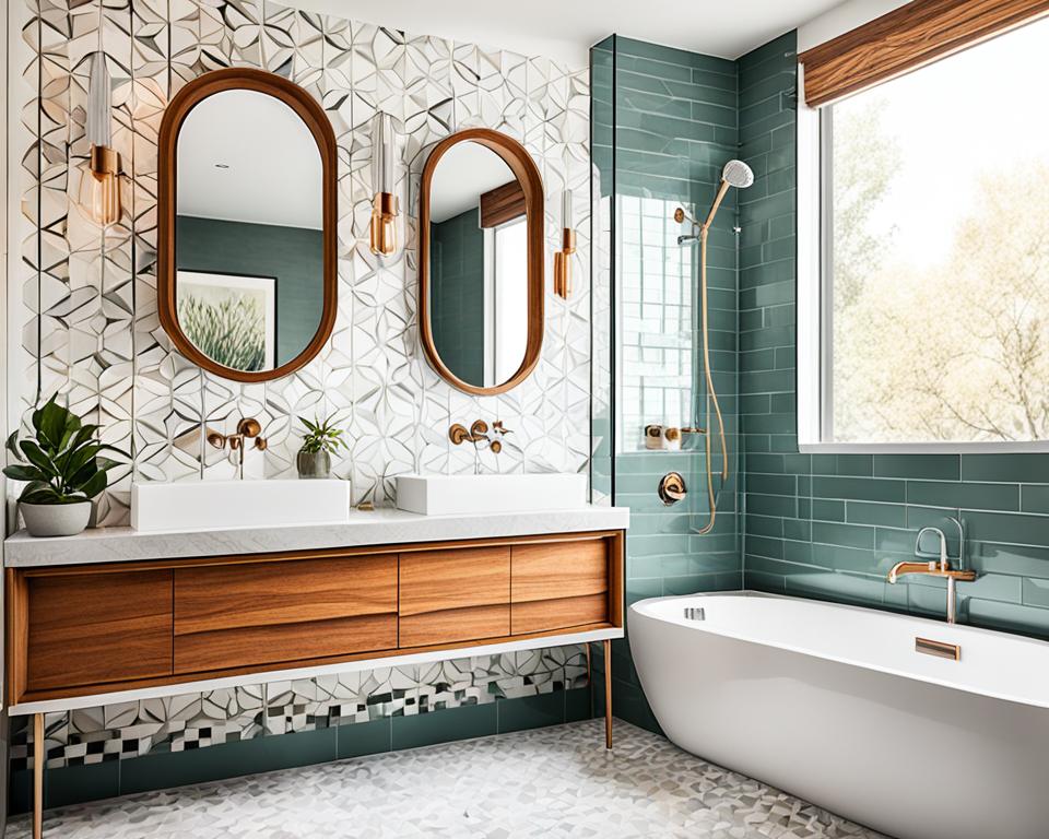 mid century modern bathroom design