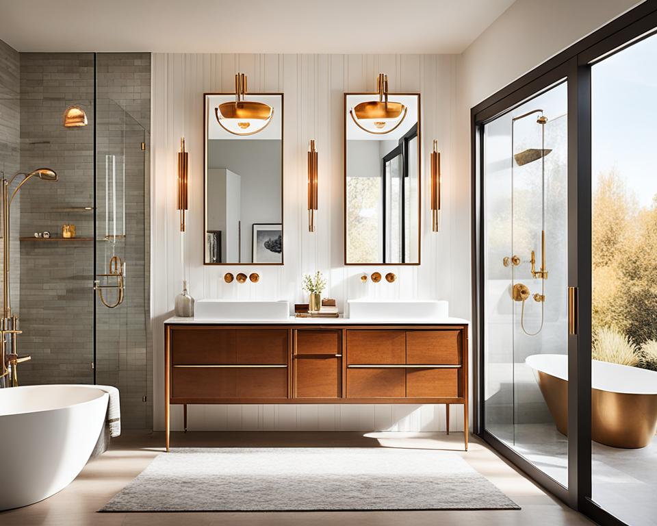 mid century modern bathroom lighting