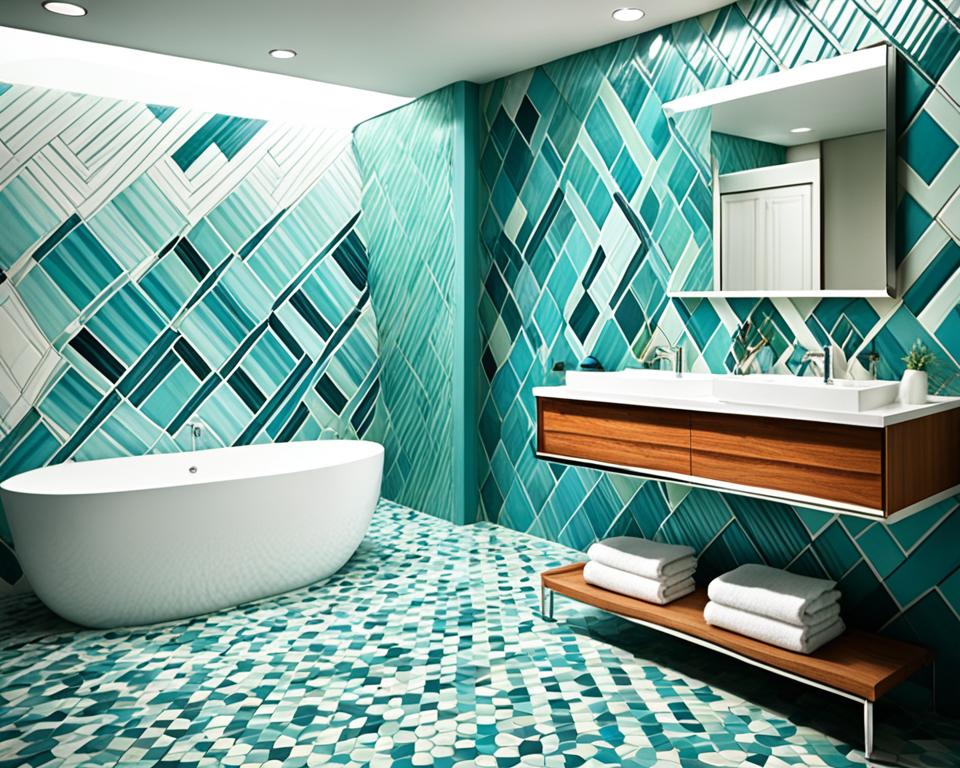 mid century modern bathroom tile