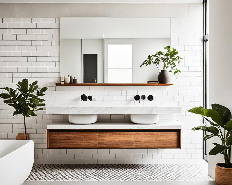 mid century modern minimalist bathroom