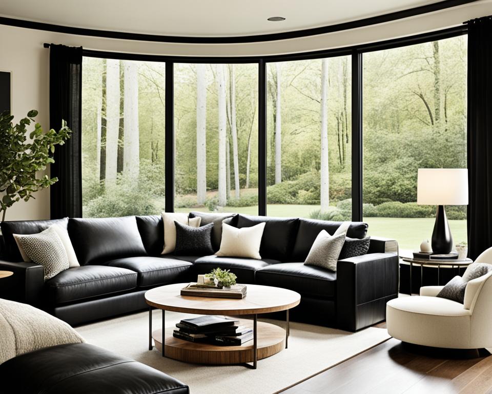 nature in black and cream living room