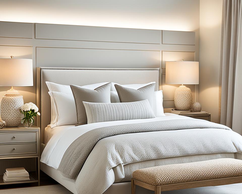 neutral bedroom lighting