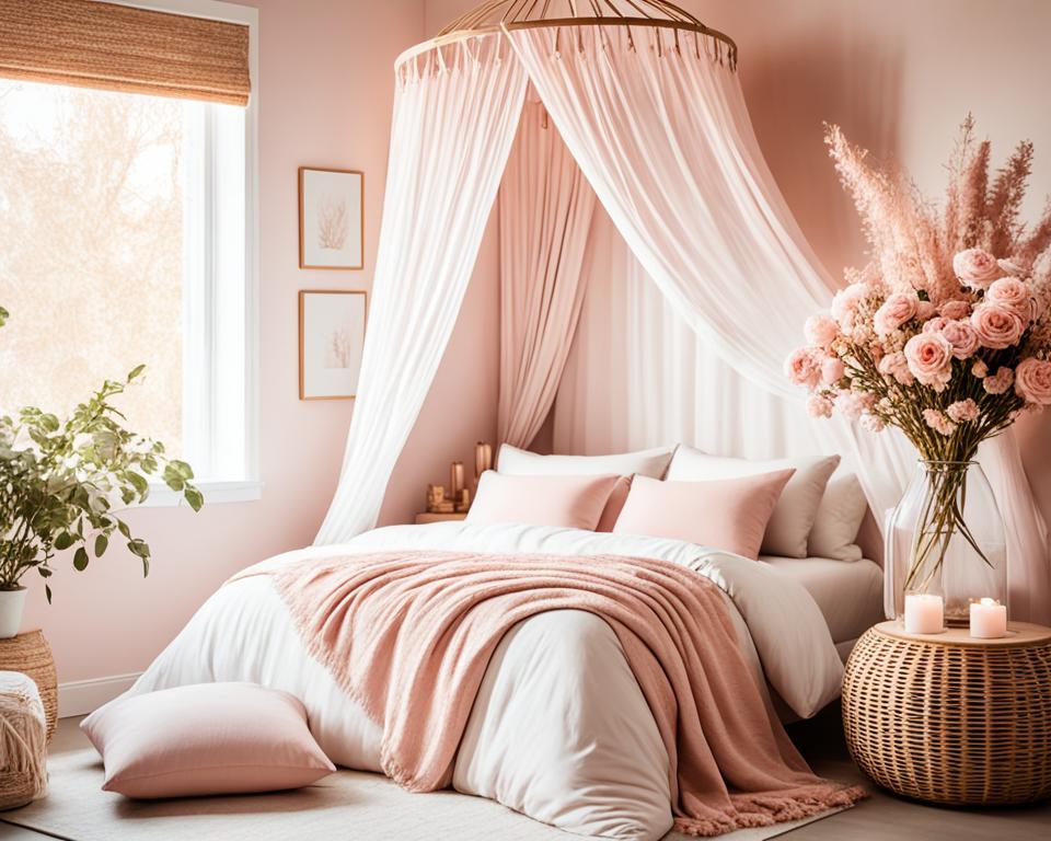 pink floral bedroom decor