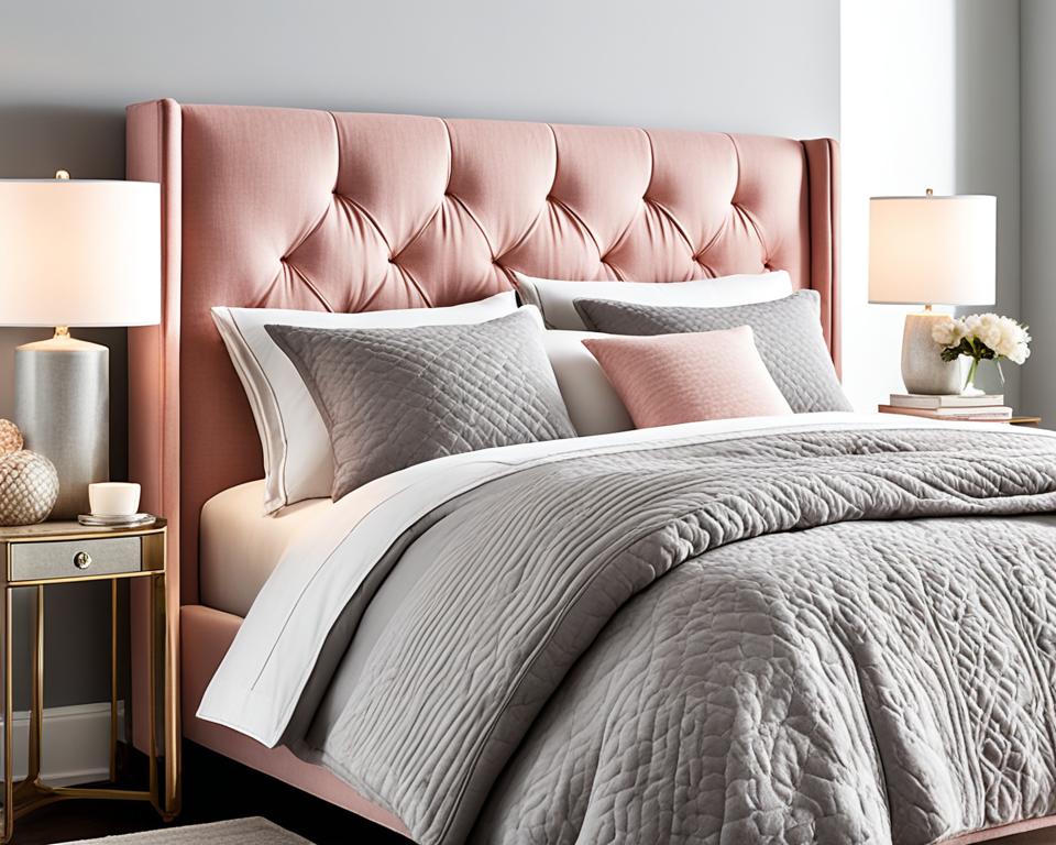 pink upholstered headboard