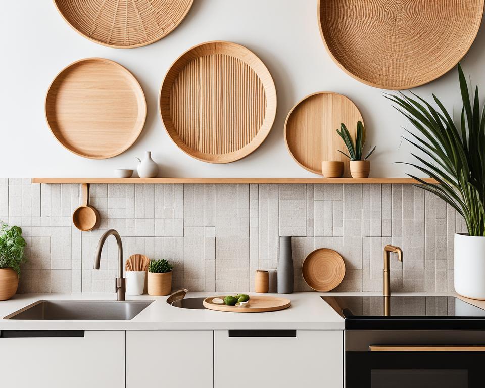 placement of wall decor in japandi kitchen