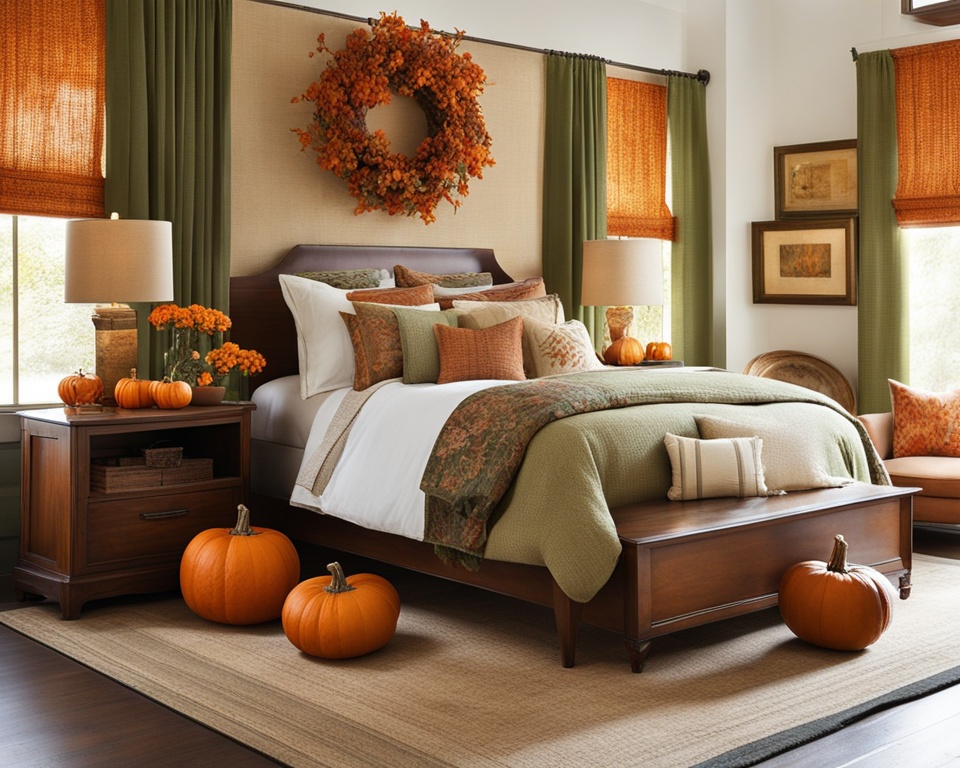 pumpkins and gourds bedroom decor