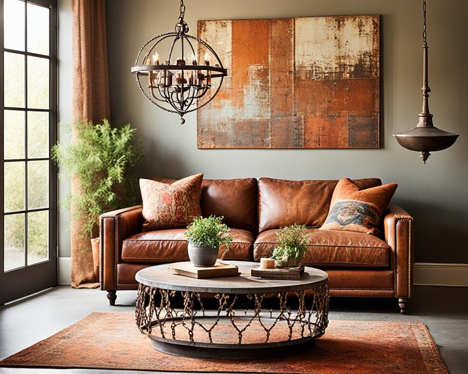 rusty living room decor