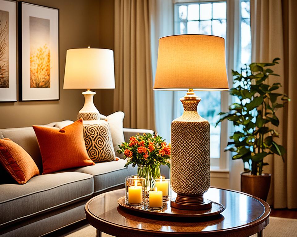 table lamps and candles