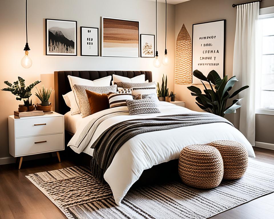 textures and patterns in aesthetic bedroom